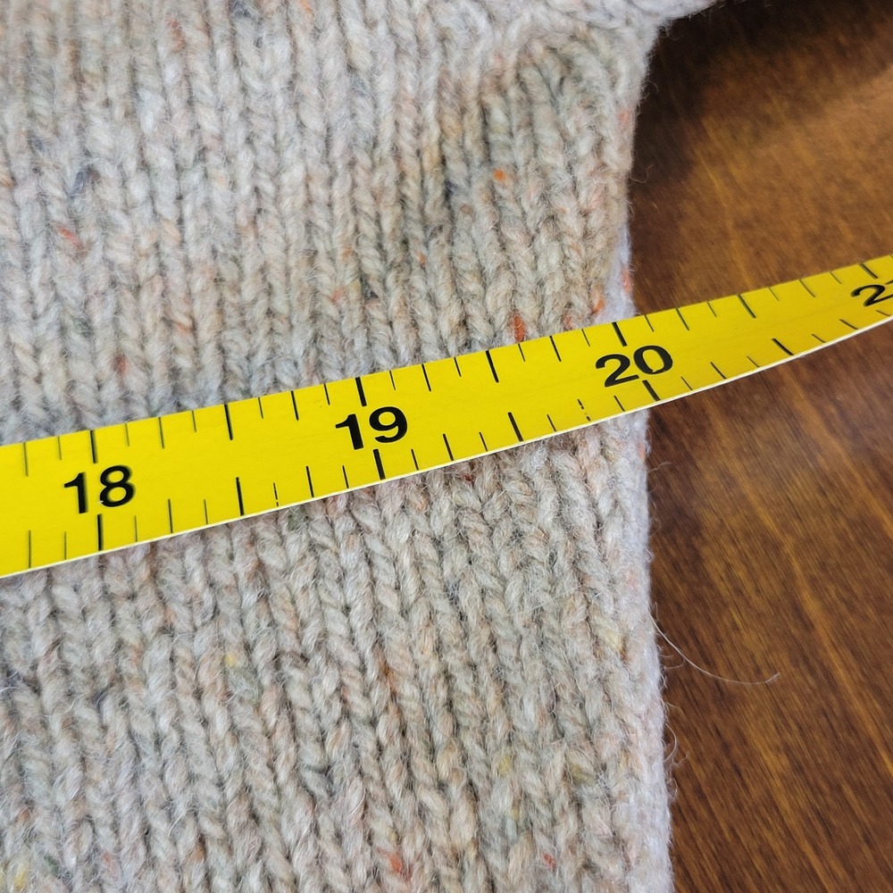 Laura Ashley Vintage 100% Wool Cable Knit Sweater Beige Marl Womens Small - Picture 8 of 16